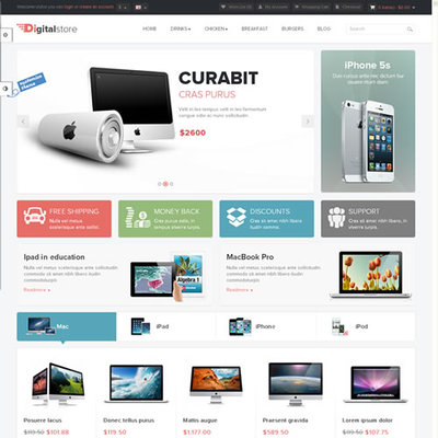 Opencart Pav Digital电子科技数码产品商城模板